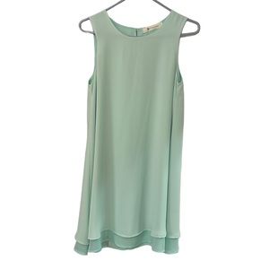 Impeccable Pig Pastel Sleeveless Dress S Small Sheer Overlay Open Back Wedding